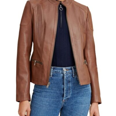 Caitlin Scuba Leather Jacket