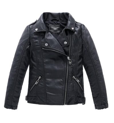 Leather Collar Coat Jacket