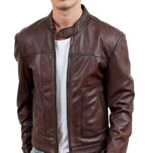 Men's Chestnut Brown Leather Jacket