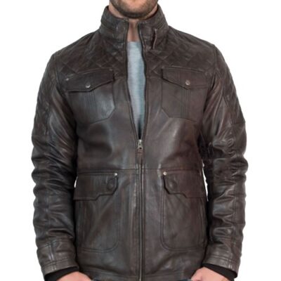 Mens Vintage Racing Leather Jacket