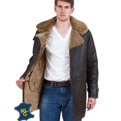 Men's Brown Shearling Sheepskin Coat