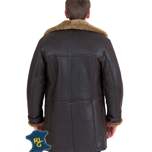 Men S Brown Shearling Sheepskin Coat, Mens Full Length Sheepskin Coat Uk