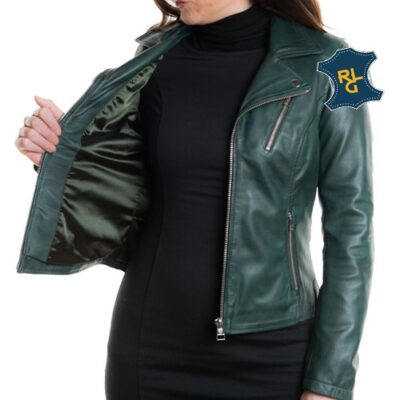 Womens Green Leather Jacket