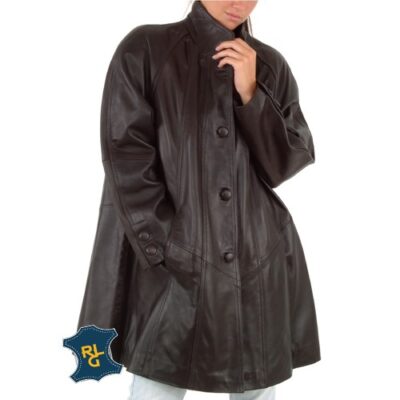 Women's Leather Swing Coat
