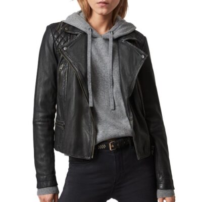 Cargo Leather Biker Jacket