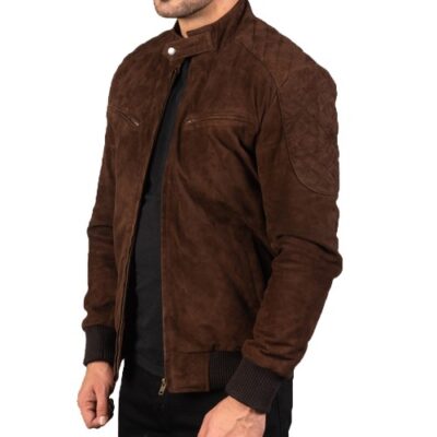 Sven Mocha Suede Bomber Jacket