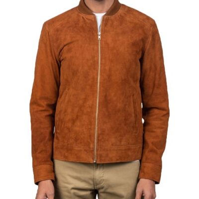 Blain Brown Suede Bomber Jacket