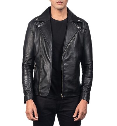 Noah Black Leather Biker Jacket