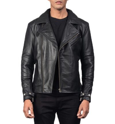 Raiden Black Leather Biker Jacket