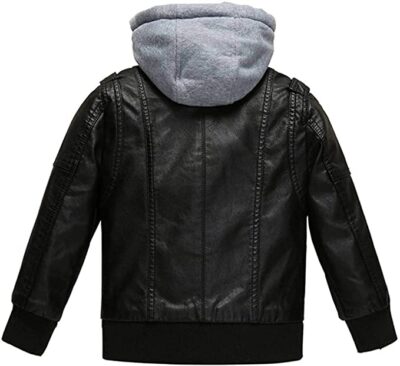 T&I LONDON KIDS CHILDREN BLACK FAUX LEATHER JACKET