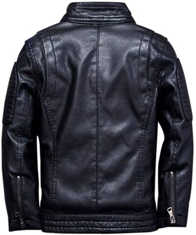LAUSONS Boys Studded Faux Leather Jacket Children Motorcycle Leather Coat 3-12