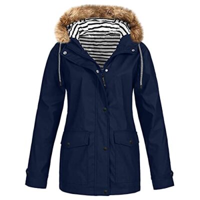 blue hooded jacket