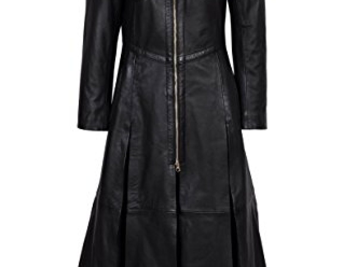 Ladies New Matrix Black Soft Leather Long Gothic Coat