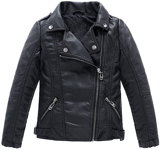 Veste Biker Garçon Veste Cuir Moto Enfant A2Z - Style Biker Garçons 5-13 Ans Veste Biker Cuir Pu