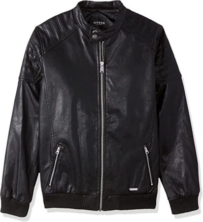 GUESS Boy's Faux-Leather Bomber
