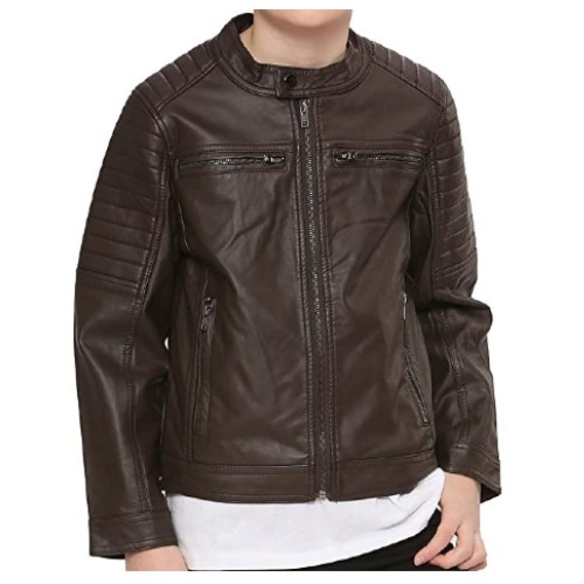 Veste Cuir Moto Enfant Garçon 5-13 Ans - Style Biker, PU Cuir | A2Z 4 Kids
