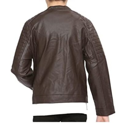 A2Z 4 Kids Motorcycle Biker Dark Brown Jacket PU Leather Jacket Zipper Stylish Boys Age 5-13 Years