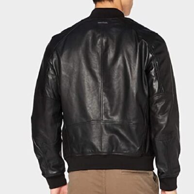 Armani Exchange Men's Blouson Leather Jacket