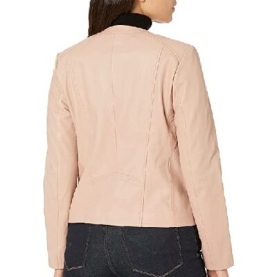 Cole Haan Women's Collarless Jacket Leather