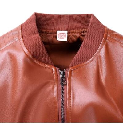 LAUSONS Boy's Leather Jacket Childrens Bomber Motorcycle Biker Fake Leather Coat