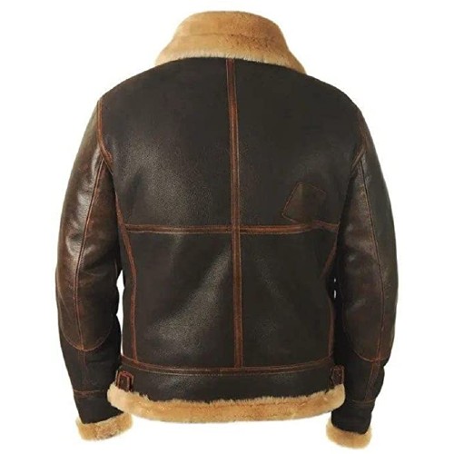 Mens Pilot Flying pu Jacke, Faux Sheepskin Leather Zipped Warm Fleece Cargo Motorcycle Jacket Stand Collar