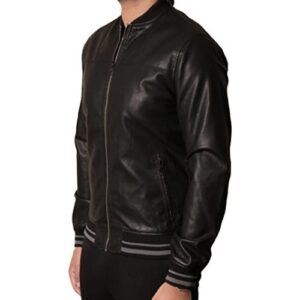 Threadbare Mens PU Faux Leather Biker Bomber Jacket Coat Full Zip Fashion Rebel
