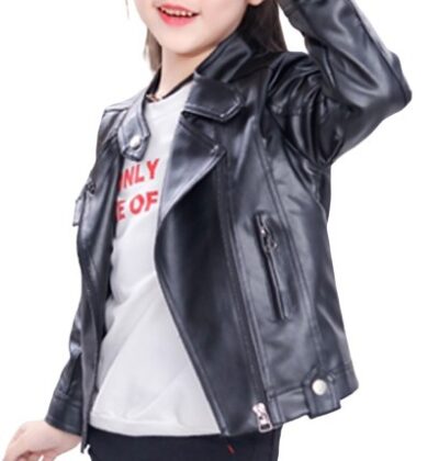 Aleksei Girl's PU Black Leather Jackets