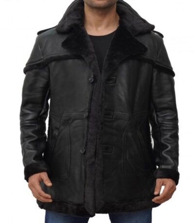 Anthony Men's Black Long Shearling Coat