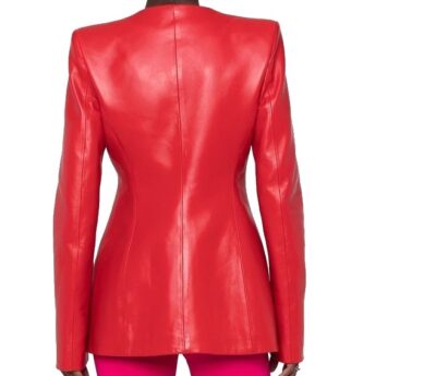 Chung Women's Red Leather Jacket