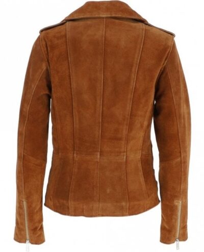 Croatia Woman's Suede Biker Leather Jacket For Him