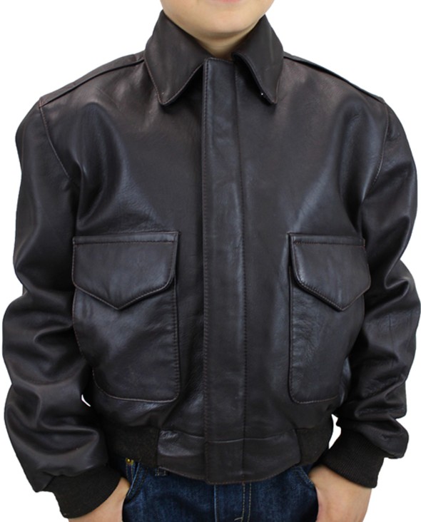 Curry Kid's Bomber Leather Jacket