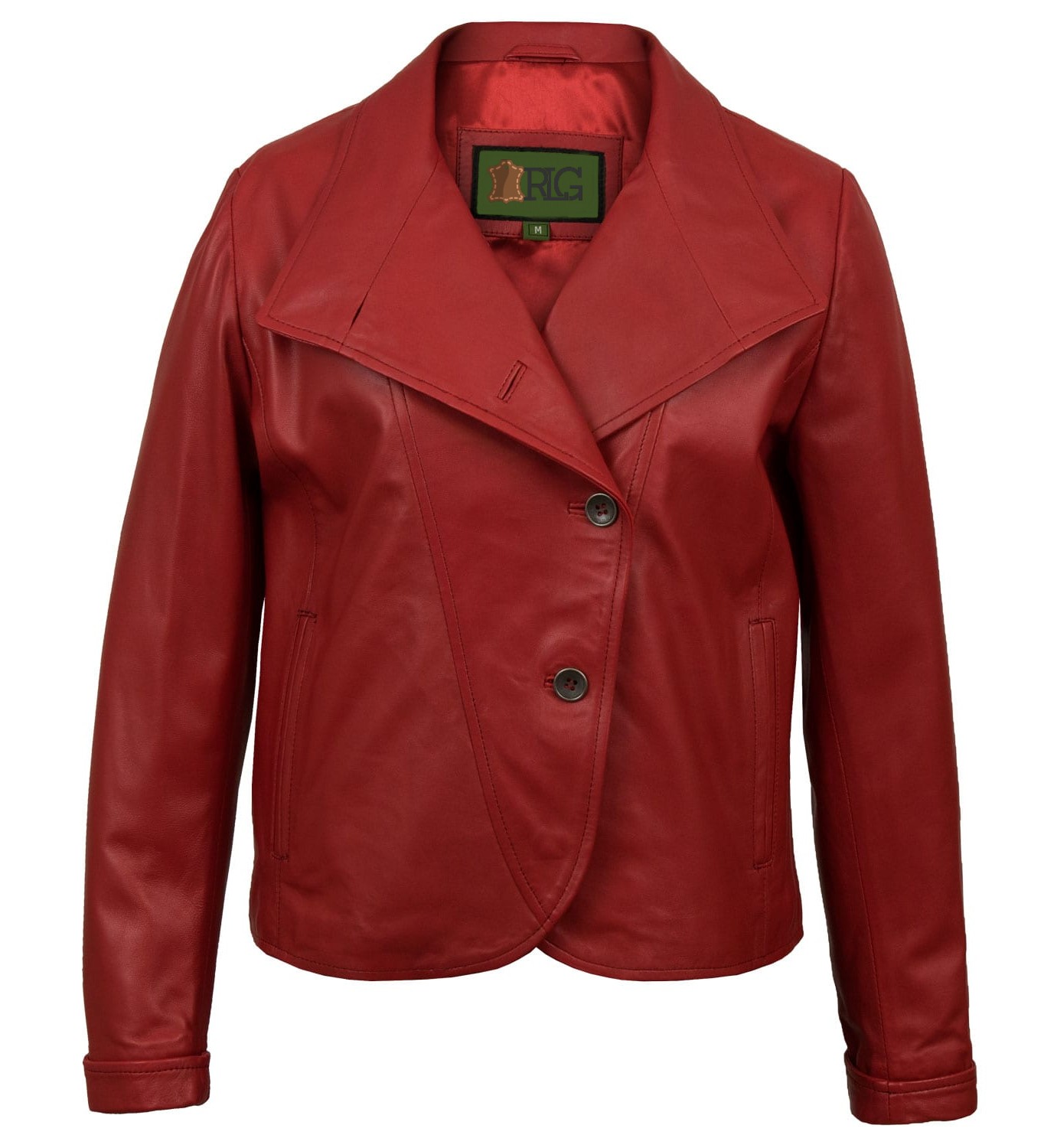 Deep Womens Red Leathers Jacket