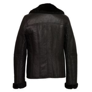 Duncan: Women’s Black Sheepskin Flying Jacket