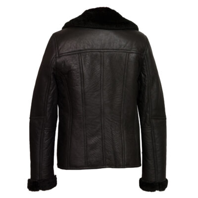 Duncan: Women’s Black Sheepskin Flying Jacket