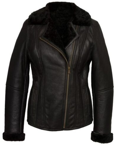 Duncan Women’s Black Sheepskin Flying Jackets
