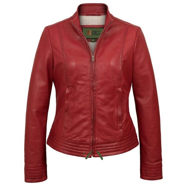 Dunmore Womens Red Leather Biker Jacket