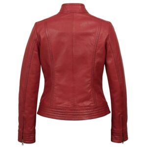 Dunmore Women’s Red Leather Biker Jacket