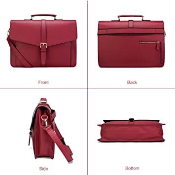 Estarer Laptop Handbag for Women 15.6" PU Leather Satchel Briefcase for Work Office