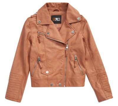 Girl's Faux Leather Moto Jacket