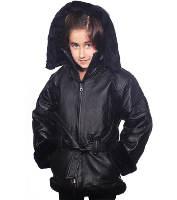 Greene: Girl's Faux Fur Leather Coat