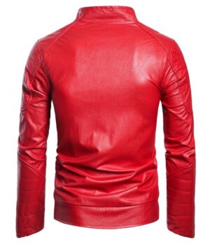 Haaland: Men's PU Red Leather Jacket