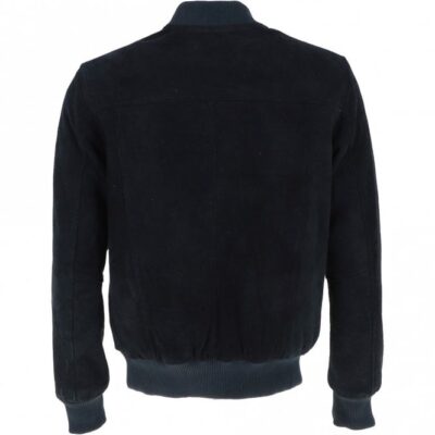 Havendale: Men's Navy Blue Suede Bomber Jacket