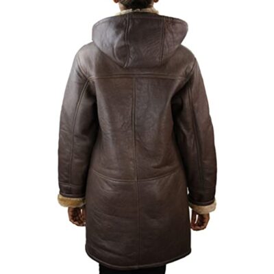 INFINITY LADIES REAL SHEEPSKIN LEATHER COAT BROWN BEIGE FUR WOMENS FLYING JACKET