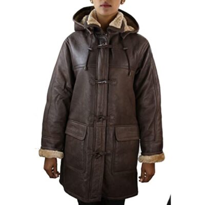 INFINITY LADIES REAL SHEEPSKIN LEATHER COAT BROWN BEIGE FUR WOMENS FLYING JACKET