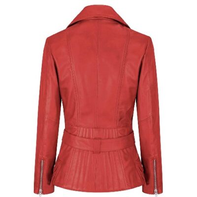 Infinity Trench Ladies Tan Black Teal Green Mid Length Designer Real Leather Jacket