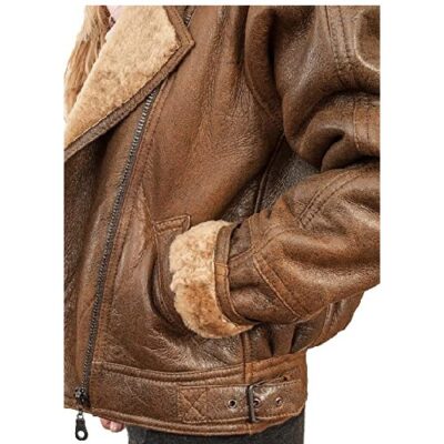 Infinity Leather Heren Bruin B3 Shearling schapenvacht WW 2 Bomber Leer, bruin, 3XL Infinity Leather Heren Bruin B3 Shearling schapenvacht WW 2 Bomber Leer, bruin, 3XL