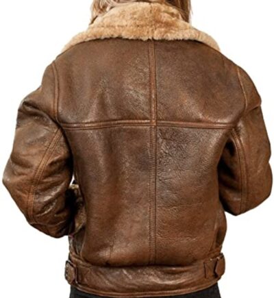 Infinity Women's Brown B3 WW2 Ginger Sheepskin Leather Flying Jacket