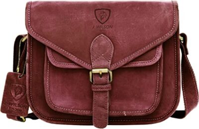 J. Wilson London Messenger Bag Women Leather Flapover 5 litres