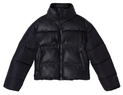 Jatly Kid's Fringe Faux Leather Puffer Jacket