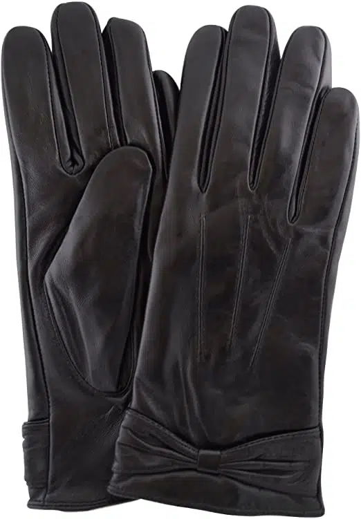 SNUGRUGS Ladies Butter Soft Real Leather Gloves – 3 Point Stitch Design With Fleece Lining